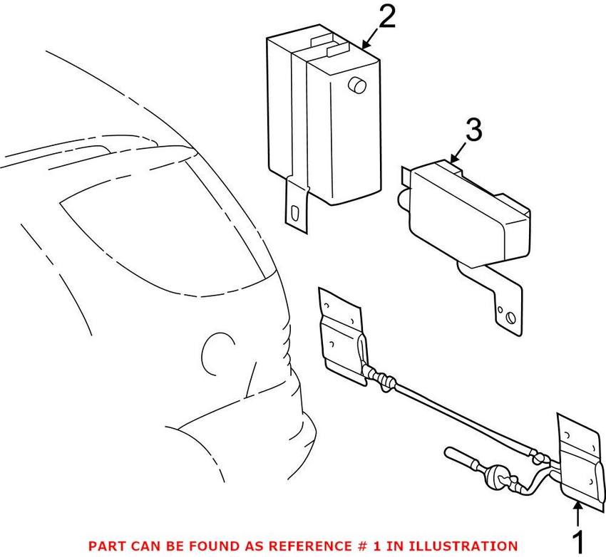 Mercedes Antenna - Rear (Bumper) 1638201775